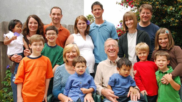 The whole Ens clan in 2010, the last time they were all together in the same place. Photo: courtesy Harold Ens